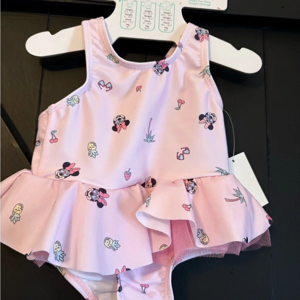 Disney Baby Light Pink Swimsuit with Fun Prints